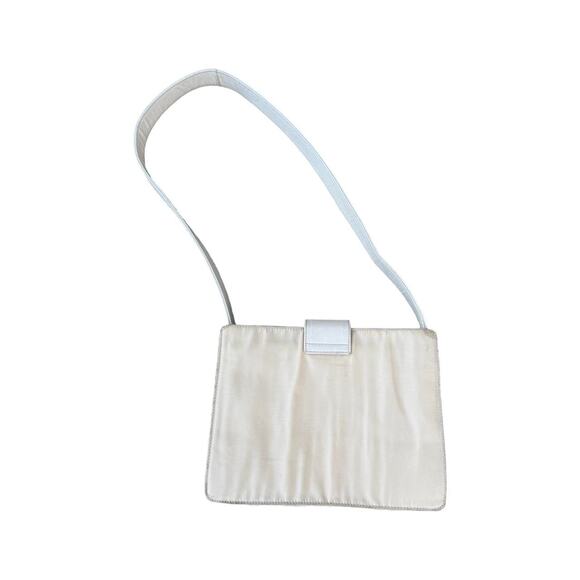 🤍 PRADA Beige Nylon & White Leather Shoulder Bag – Authentic 97441 🤍 - Picture 3 of 8